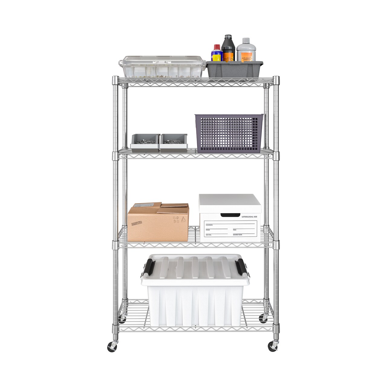 Seville Classics 4-Tier NSF Steel Wire Shelving Unit, 36" W x 14" D x 56.25"H
